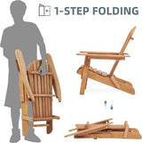 Wooden Folding Adirondack Chair Set of 6 - Photo 5