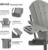 Adirondack Chair, HDPE Folding Adirondack Chair with Multifunctional Cup Holder - Photo 4