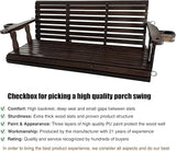 Fortune Candy Wooden Porch Swing 3-Seater, High Backrest and Deep Seat, Bench Swing with Cupholders - Photo 4
