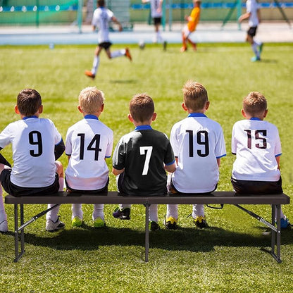 VINGLI 6 feet Plastic Folding Bench,Portable in/Outdoor Picnic Party Camping Dining Seat, Garden Soccer Multipurpose Entertaining Activities, Smooth HDPE Tabletop (1, Brown, 6ft)
