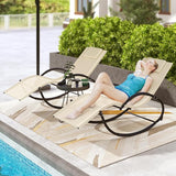 Giantex Outdoor Rocking Lounge Chairs of 2, Zero Gravity Rocking Chair with Removable Headrest - Photo 2
