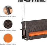 Outsunny 2 Person Wicker Hanging Swing Bench - Photo 3