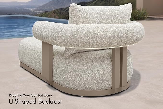 PURPLE LEAF Outdoor Chaise Lounge Chairs Set of 4 Modern Luxury Aluminum Lounger Daybed with Olefin Lumbar Pillow and Armrest for Patio Poolside Beach Sunbathing Deck