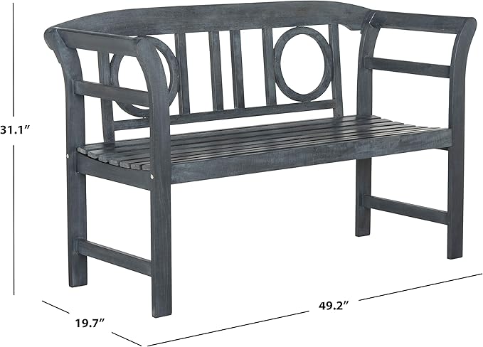 SAFAVIEH PAT6743A Outdoor Collection Moorpark 2 Seat Bench