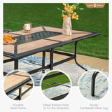 Sophia & William Rectangular Outdoor Dining Table with 1.6"-2" Adjustable Umbrella Hole - Photo 6