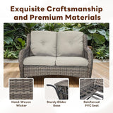 Belord 4 Piece Patio Wicker Furniture Set, Outdoor Swivel Rocker Chairs - Photo 8