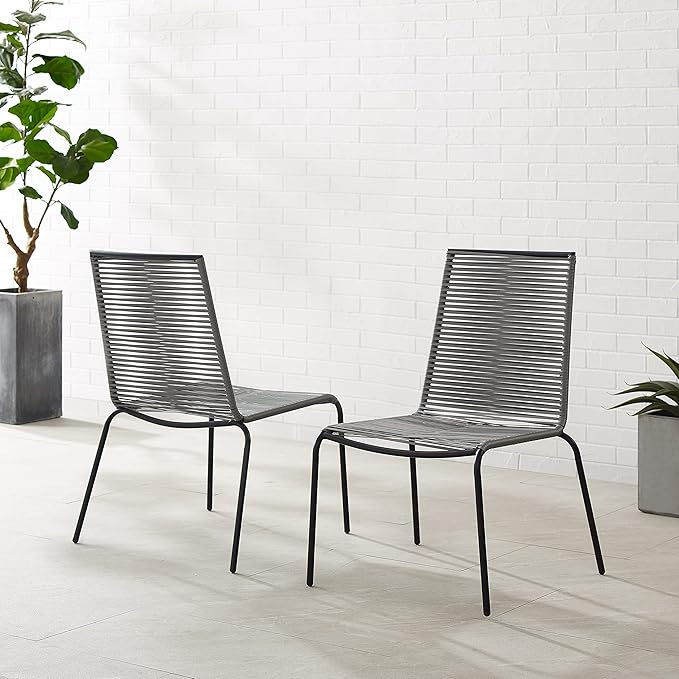 Crosley Furniture Fenton 2-Piece Stackable Outdoor Chair Set, Wicker Patio Chairs for Dining, Conversation - Photo 5