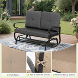 Outdoor Bench Patio Swing Glider Loveseat 2 Seats Rocking Chair - Photo 7