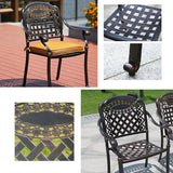 Outdoor Dining Chair Cast Aluminum Patio Chairs Set of 2 All-Weather Patio Dining Chair with Adjustable Feet for - Photo 5