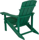 Flash Furniture Charlestown Poly Resin Adirondack Chair - Green - All Weather - Indoor/Outdoor - Set of 2 - Photo 5