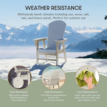 WestinTrends Malibu Outdoor Patio HDPE Plastic Adirondack Dining Chair Sand