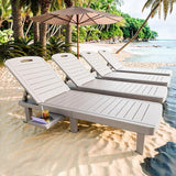 CDCASA Outdoor Chaise Lounge Set of 4, Pool Lounge Chairs w/5 Adjustable Positions & Side Tray - Photo 1
