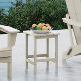 Costaelm 4-Piece Set Outdoor/Patio Poly Adirondack Chairs with a Coffee and a Side Table (2 Seater), Sand - Photo 8