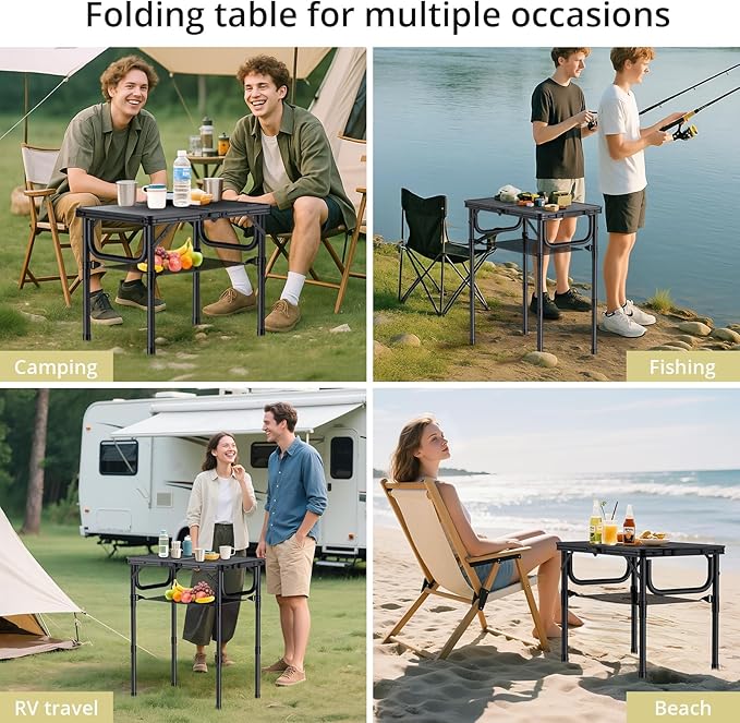 Anbte Folding Camping Table with Storage Net - Photo 5