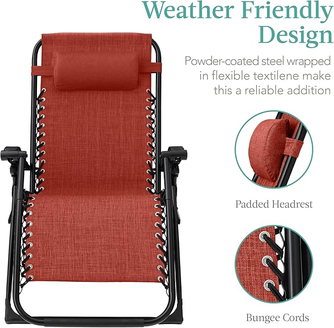 Best Choice Products Oversized Zero Gravity Chair, Folding Outdoor Patio Recliner - Photo 4