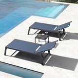 PURPLE LEAF 6-Piece Outdoor Chaise Lounge Oversized Pool Lounge Chairs with Easy-to-Move Wheels and Adjustable Backrest - Photo 2