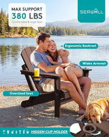 SERWALL Folding Adirondack Chair Set of 2 - Photo 8