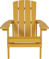 Flash Furniture Charlestown Poly Resin Adirondack Chair - Yellow - All Weather - Indoor/Outdoor - Set of 4 - Photo 8