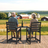 Tall Adirondack Chair, All Weather Resistant Adirondack Bar Stools for Patio, Lawn, Garden, Swimming Pool - Photo 5