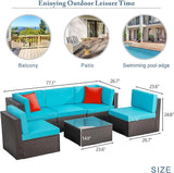 Vongrasig 6 Piece Patio Furniture Set, Small Outdoor Sectional Sofa Couch - Photo 6