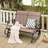 Giantex Outdoor Glider Bench Chair - Extra-Large 2 Person Loveseat with Breathable Fabric, Steel Frame - Photo 2