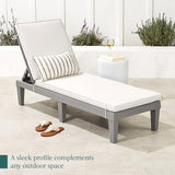Best Choice Products Outdoor Lounge Chair, Resin Patio Chaise Lounger for Poolside, Backyard, Porch w/Seat Cushion - Photo 2