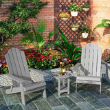 MXIMU Round Outdoor Side Table Adirondack Tables 18 Inch Chairside End Tables with Storage Shelf - Photo 5