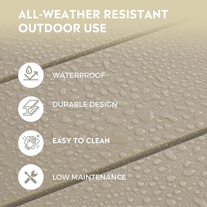 Costaelm All-Weather Bar Stools Set of 2, 24" Height Outdoor Bar Stools, Adirondack Poly Patio Bar Stool for Patio, Deck, Kitchen Counter and Garden, Sand