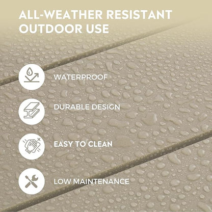 Costaelm All-Weather Bar Stools Set of 2, 24" Height Outdoor Bar Stools, Adirondack Poly Patio Bar Stool for Patio, Deck, Kitchen Counter and Garden, Sand
