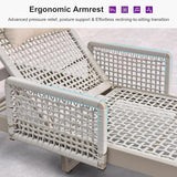 PURPLE LEAF 2 Pieces Outdoor Chaise Lounge Set Rattan Wicker Lounger with Arms Poolside Furniture Adjustable Recliners - Photo 3