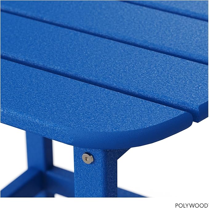 POLYWOOD SBT18PB South Beach 18" Outdoor Side Table, Pacific Blue