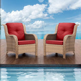 Rilyson Patio Furniture Chairs Outdoor Chair - 2 Piece Wicker Rattan Chairs Set with High Back and Deep Seating for - Photo 1