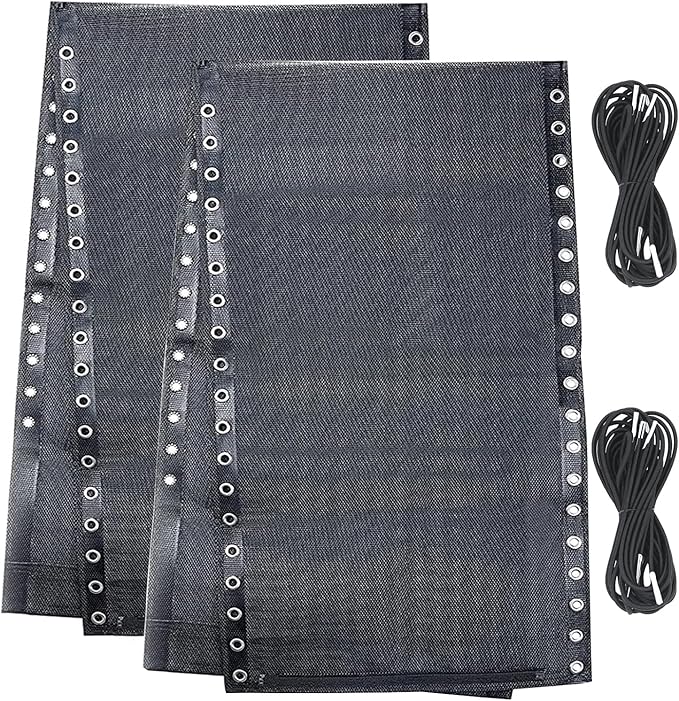 Ostlttyn Zero Gravity Chair Replacement Fabric Kits Set of 2, 17" Repair Cloth with Replacement Bungee Cord for Anti Gravity Sling Outdoor Folding Lounge Lawn Chairs, Black