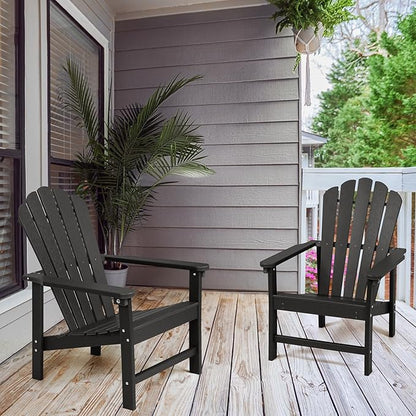 Stackable Adirondack Chairs Set of 4, Space Saving HDPE All-Weather Fire Pit Chair with Cover for Outdoor Lawn Porch Deck