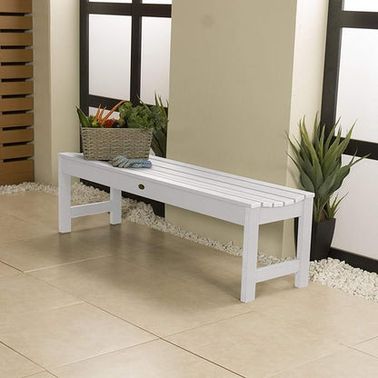 highwood Lehigh Picnic Garden Bench, 5 feet, White