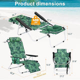 ABORON Tanning Chair with Face Hole, 5-Position Adjustable Reclining Beach Lounge Chair - Photo 3
