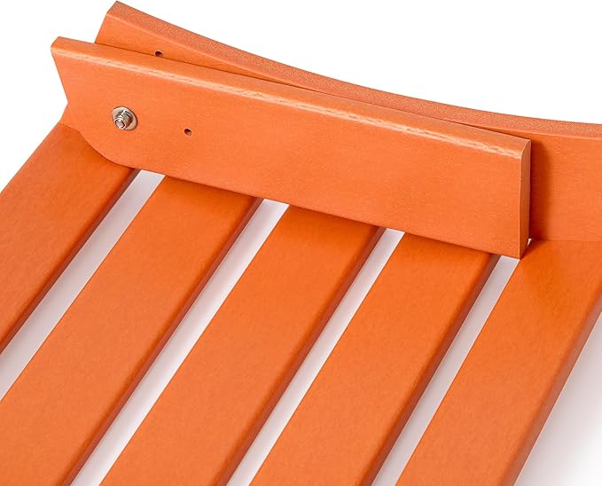 WestinTrends Outdoor Patio Adirondack Ottoman Foot Rest, All Weather Poly Lumber Foot Stool for Adirondack Chair, Widely Used for Outside Porch Pool Lawn Backyard, Orange