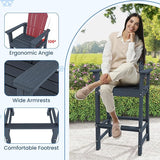 Tangkula Outdoor Tall Adirondack Chair 30 Inches Seat Height, HDPE Bar Height Patio Chair with High Backrest - Photo 8