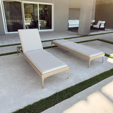 PURPLE LEAF Outdoor Chaise Lounge Set of 3 Aluminum Adjustable Patio Lounger Chairs with Cushions Reclining Beach - Photo 2
