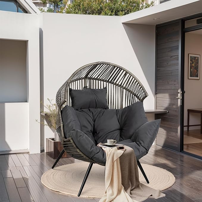 JAMFLY Egg Chair Wicker Outdoor Chairs - Photo 1
