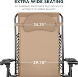 Best Choice Products Oversized Zero Gravity Chair, Folding Outdoor Patio Lounge Recliner w/Cup Holder Accessory Tray - Photo 3