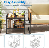 Tangkula Outdoor Side Table with 1.57” Umbrella Hole, 2-Tier Patio Metal End Table with Storage Shelf - Photo 8