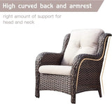 Rilyson Outdoor Wicker Patio Chairs Set of 2: Rattan Dining Chairs Porch Chairs Outdoor Club Chairs with high Back and - Photo 4