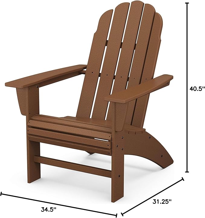 POLYWOOD® Vineyard Curveback Adirondack Chair in Teak