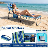 Giantex Face Down Tanning Chair, Folding Beach Lounge Chair w/ 4-Position Adjustable Backrest - Photo 7