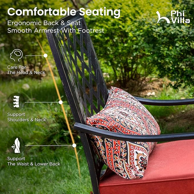 PHI VILLA 3 Piece Outdoor Bar Furniture Set - Photo 5