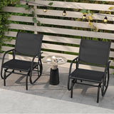 Giantex Swing Glider Chair W/Study Metal Frame Comfortable Patio Chair Love-Seat for Garden, Porch, Backyard, Poolside - Photo 7