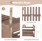 LUMISOL Twin Size Porch Swing Daybed Frame, Garden Porch Swing Bench Chair with 4 Hanging Ropes for Backyard Outdoor - Photo 3
