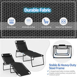 COSTWAY Folding Chaise Lounge Chair, Foldable Pool Lounger with 4-Position Adjustable Backrest - Photo 5