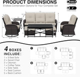 Joyside Wicker Patio Furniture Set, 7 Piece Outdoor Furniture Set with Thickened Cushions, High Back, Deep Seating - Photo 2
